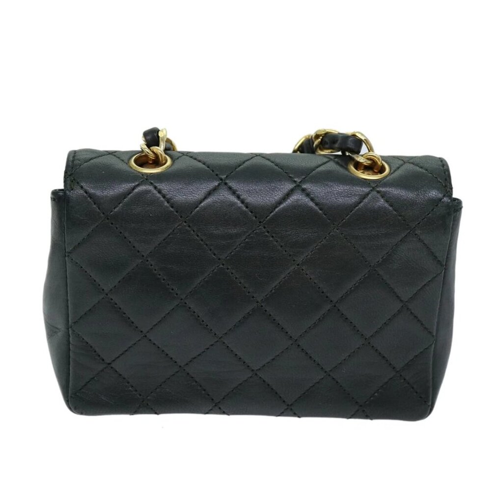 CHANEL Mini Matelasse Turn Lock Chain Bag Lamb Skin Black CC Auth 72435AV - Picture 2 of 15
